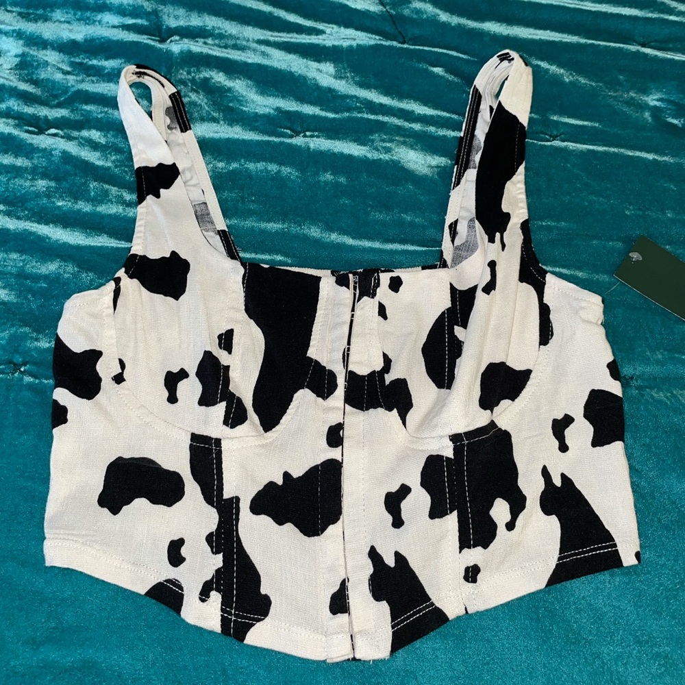 Cow print corset top
